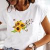 (Asian Size) Women Tee Top Clothing Sweet 90s Flower Cute Casual Printing Short Sleeve T Shirt Fashion Printed Lady Female Graphic T-shirts