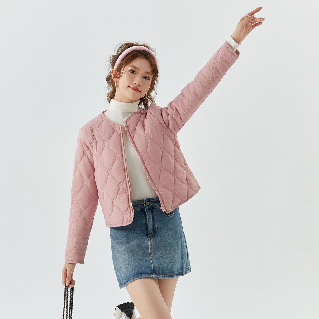 Осенне-зимняя студенческая хлопковая одежда для женщин, легкая короткая хлопковая куртка, женская хлопковая вышивка, молния, можно носить наизнанку 2325