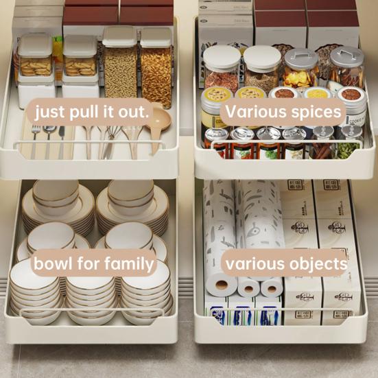 Выдвижной органайзер для шкафа, закрепленный клейкой нанопленкой. Прочные выдвижные полки для кладовой без перфорации. Выдвижной ящик. Полка для кладовой для кухни.