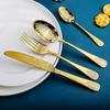 1 Set Gold Cutlery Stainless Steel Fork Spoons Knife Tableware Kit Luxury Flatware Set Dinnerware for Home Kitchen Restaurant