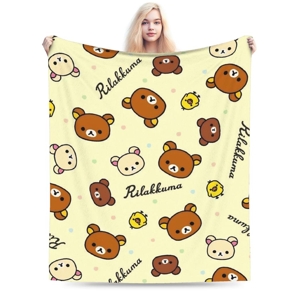 Rilakkuma Korilakkumas Blanket Quality Super Soft Throw Blanket Winter Boy Girl Couch Bed Aesthetic Bedspread