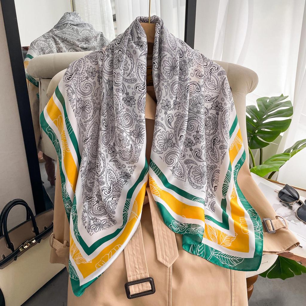 High-quality Luxurious Silk Scarves Headband Scarfs Neck Scarf For Women Chain Silk Scarf Women's Decorative Shawl