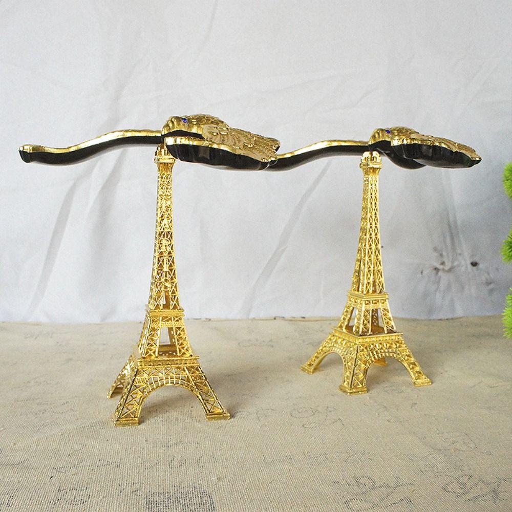 Home Office Decor Eiffel Tower Building Metal Figurines Charms Gravity Bird