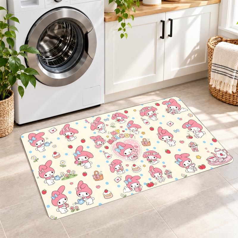 Flannel Kitchen Mat My Melody Soft Area Rug Non Slip Floor Carpet Home Decoration