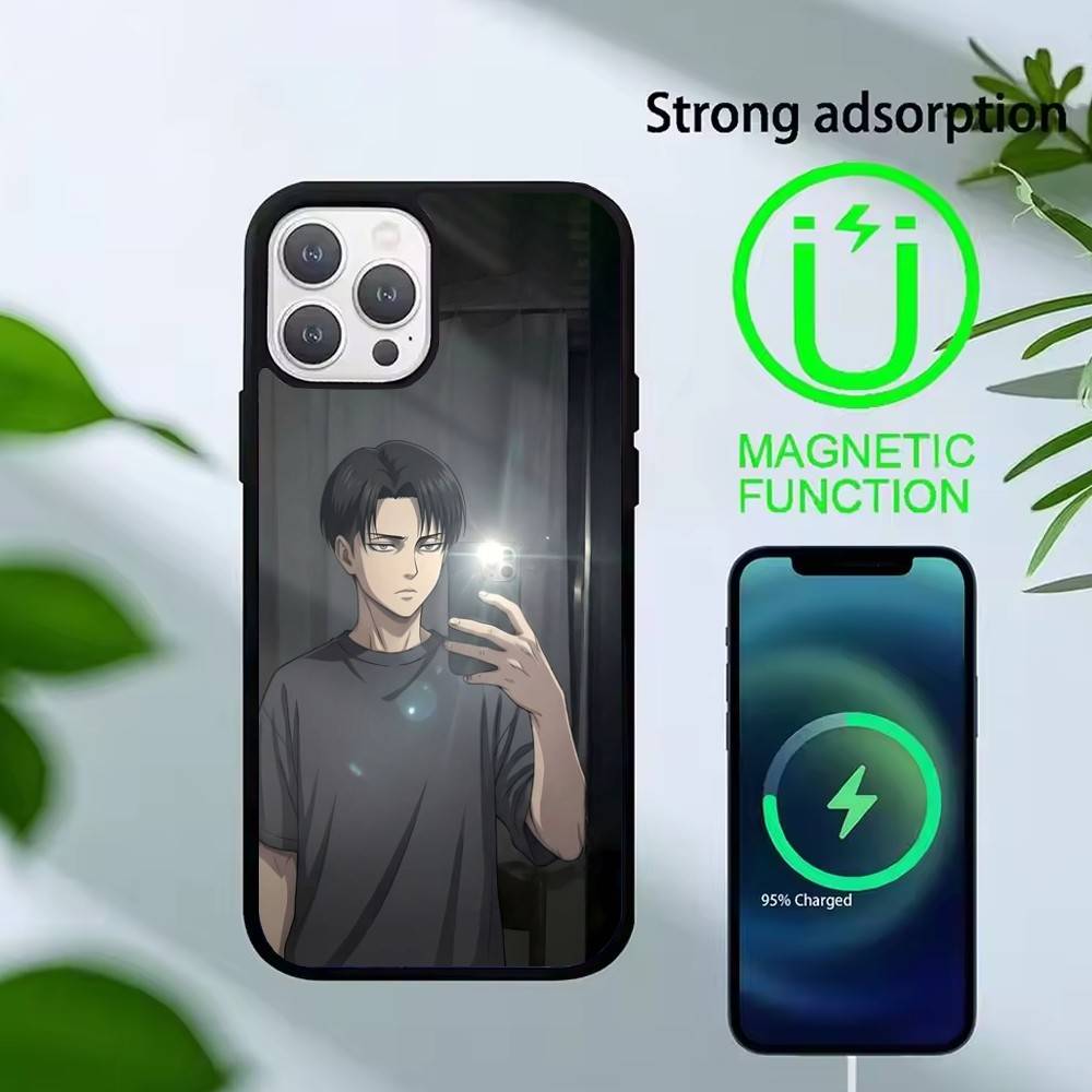 Чехол для телефона Levi Ackerman из Атаки Титанов Для iPhone 17,16,15,14,13,Pro,Max,Plus, Магнитный Для беспроводной зарядки Magsafe