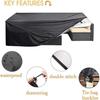 Super Large Patio Furniture Cover, Outdoor Sectional Sofa Cover, Waterproof, Dustproof, Anti-UV/Wind (124")