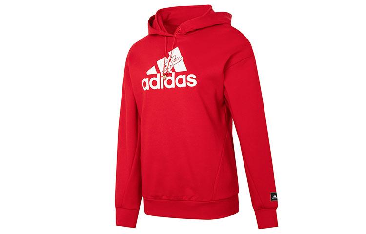 adidas Толстовки Женские Красные С Капюшоном Средней Посадки Обычные HZ2993
