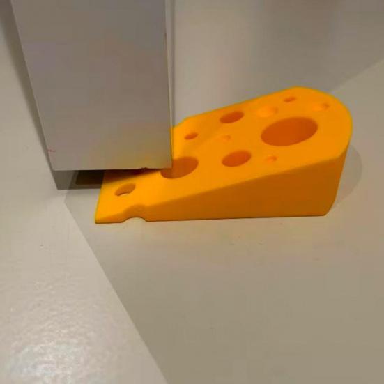 Jijijing 3D-печатный дверной стопор в виде сыра, нескользящий дверной стопор, устойчивая базовая клиновидная форма, защищает стены и мебель, креативный дверной стопор для спальни и гостиной