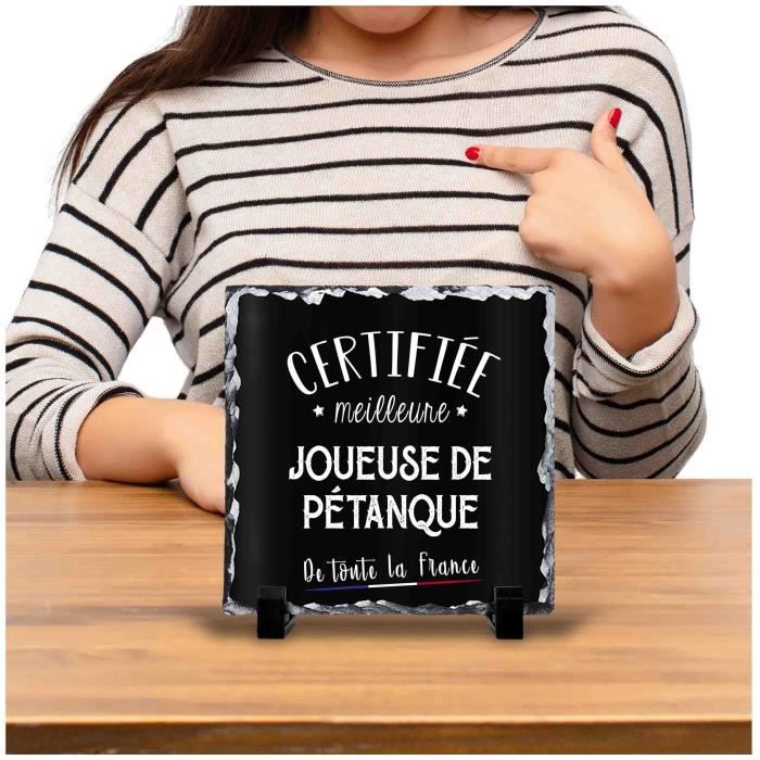 Cadre joueuse de pétanque certifiée meilleure dans toute la france noir | Idée Bureau Cadeau Travail Collègue