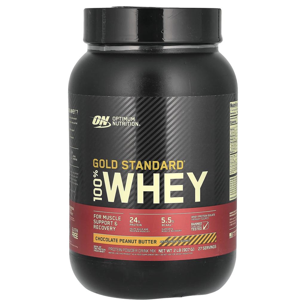 Optimum Nutrition Gold Standard 100% Whey, Chocolate Peanut Butter, 2 Lbs (907 G)
