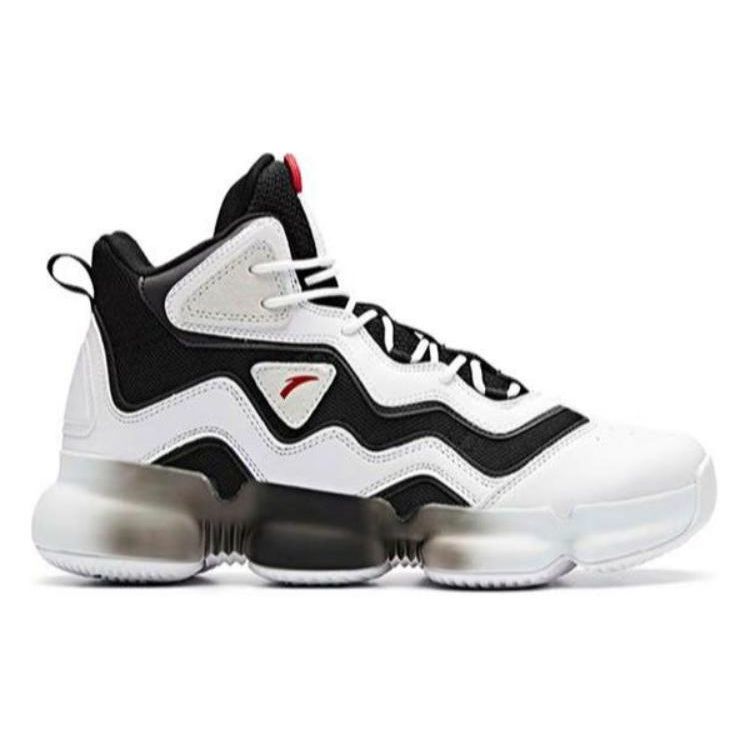 Anta Yukun 2 удобные высокие баскетбольные кроссовки мужские кроссовки черные белые 91941182-1