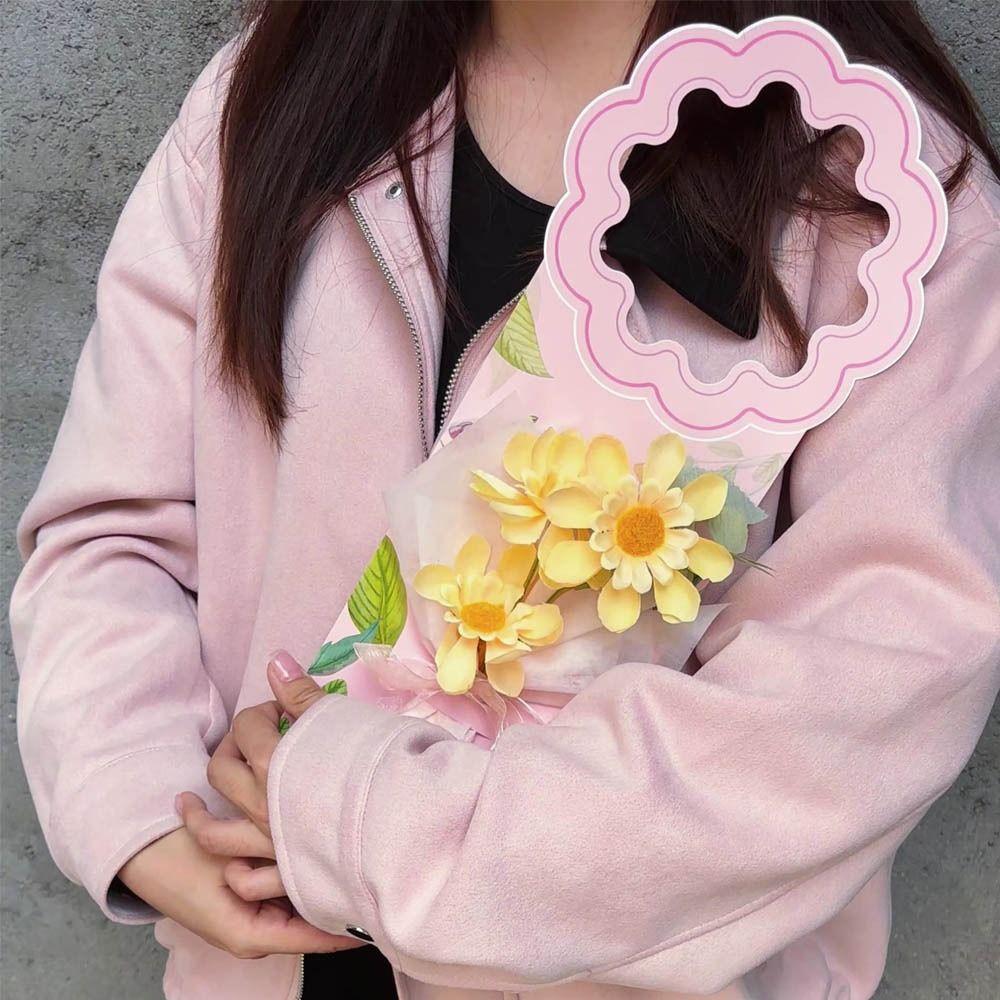 5pcs Carnation Flower Card Handheld Flower Insert Bag New Flower Tote Bag Teachers' Day