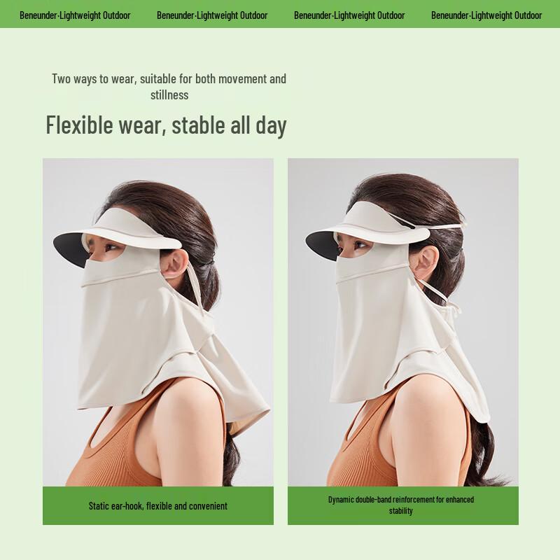 Beneunder Women's UV Protection Face Mask with Neck Cover & Brim