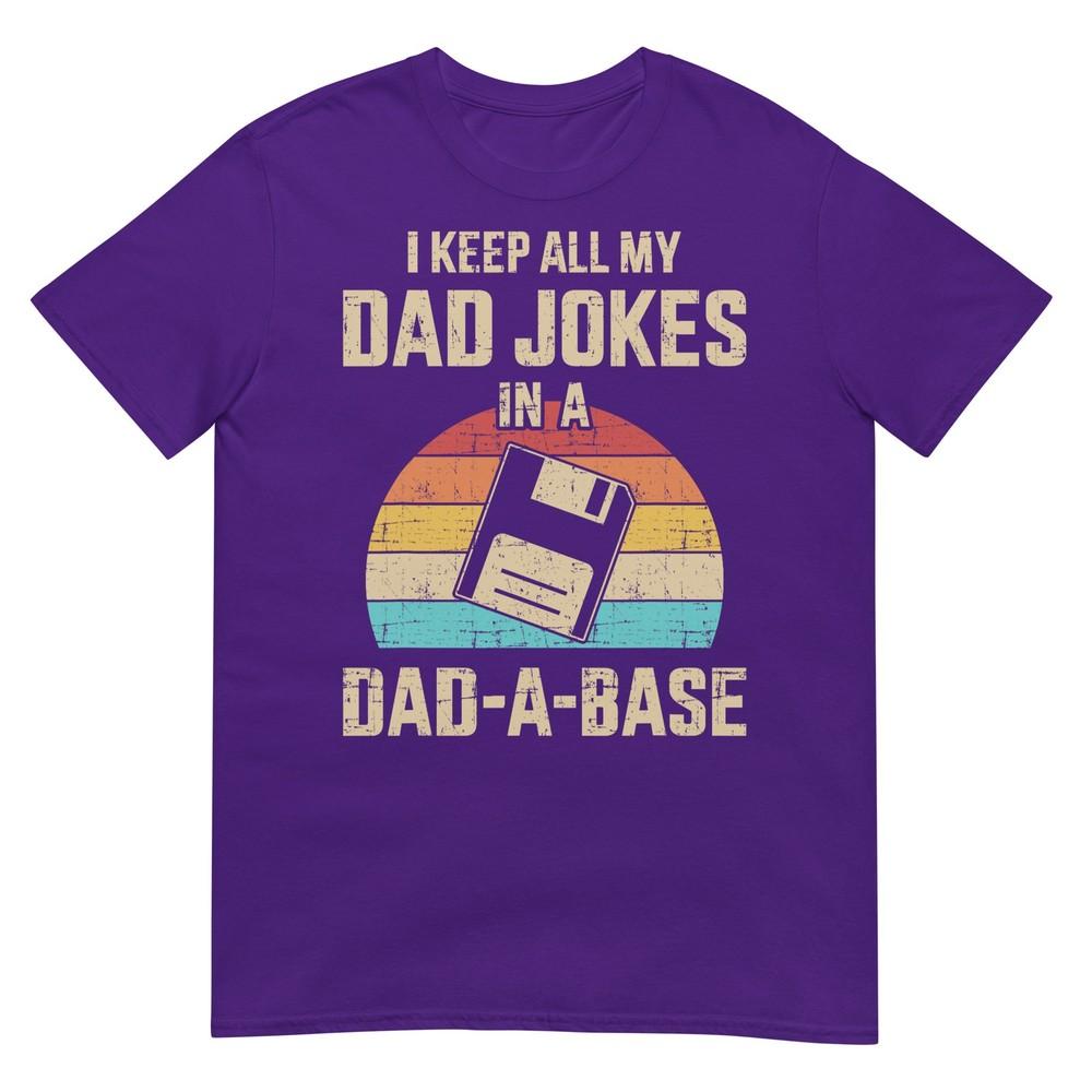 Funny Dad Jokes In Dadabase Vintage For Fathers Day Tshirt