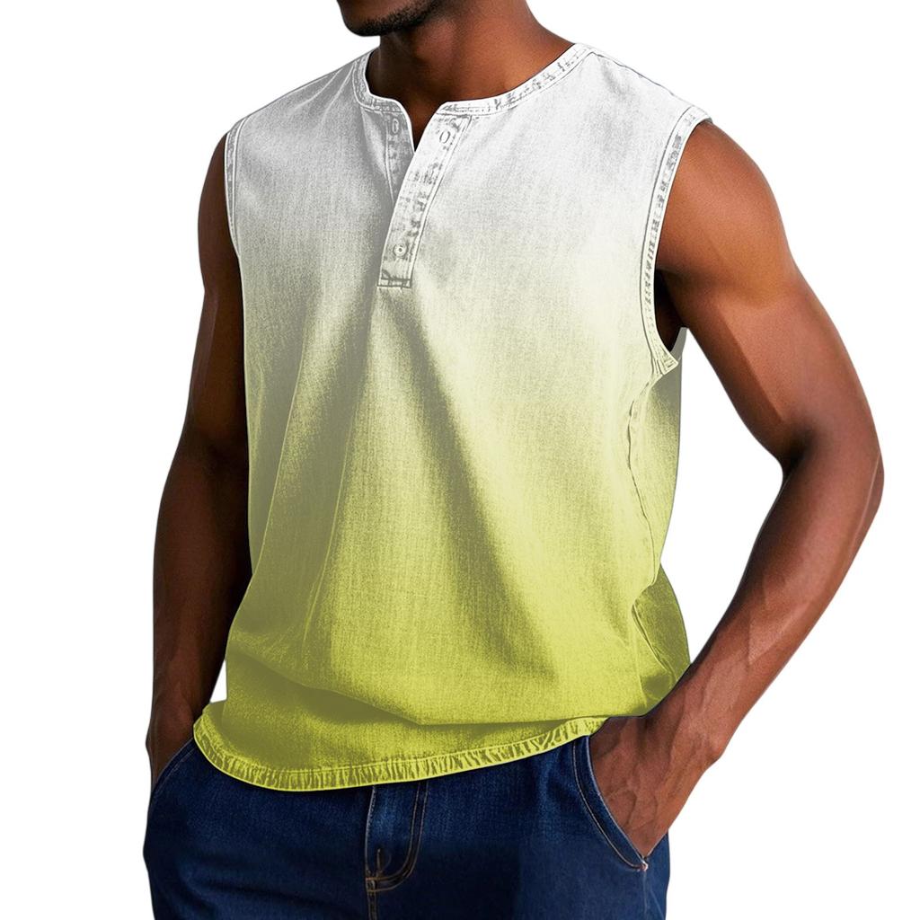 Мужская состаренная рубашка без рукавов с градиентным принтом