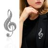 Креативная женская брошь в форме музыкальной ноты, блестящие стразы, инкрустированная булавка, платье, костюм, шаль с лацканами, значок, пальто, аксессуары