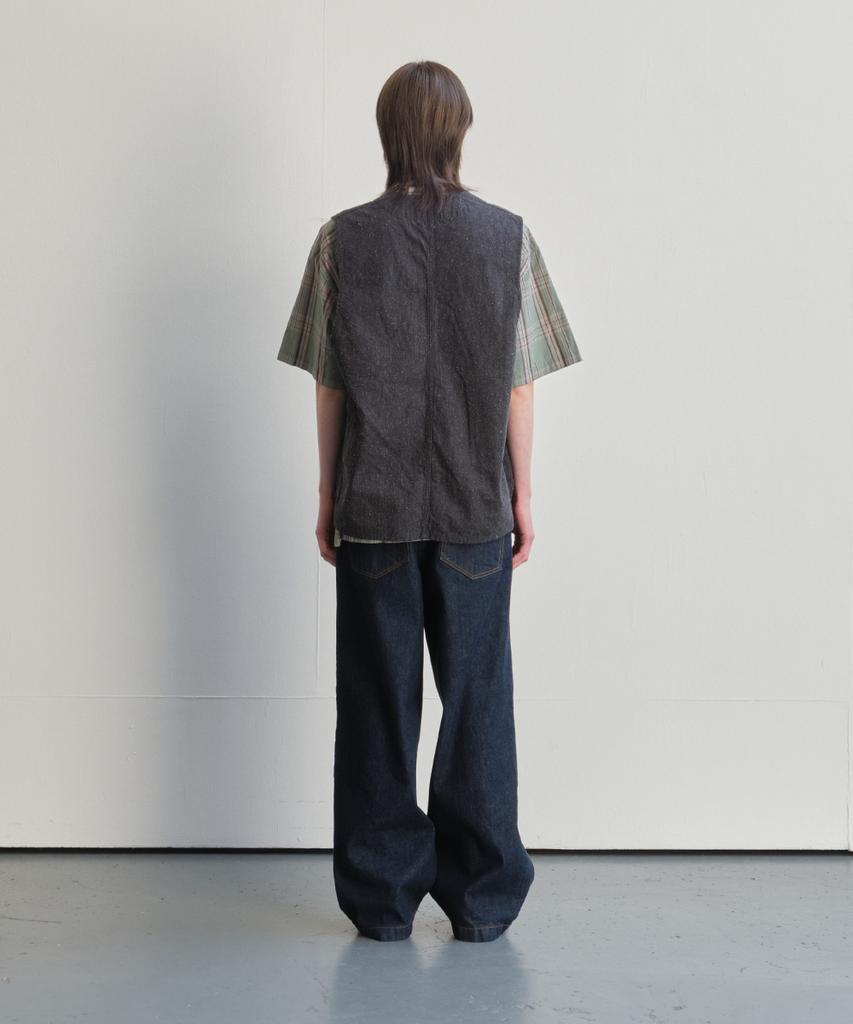 Horlisun Weaver Slik Denim Vest Black