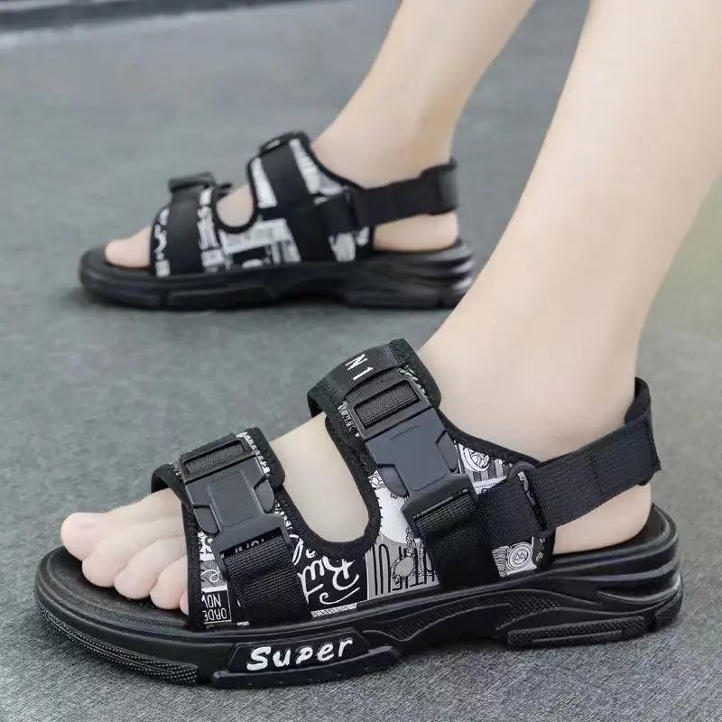 Обувь для мужчин, высокие нескользящие сандалии на платформе, лето 2024 г., номер 41, оригинальный тренд, новое поступление, босиком, оптовая продажа, V 39