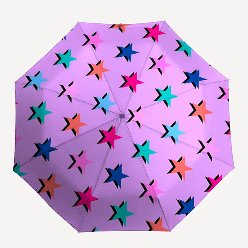 1pc Star Pattern Automatic Opening/Closing Folding Umbrella with 8 Ribs,Windproof Portable Sunshade Umbrella Holiday gift yy260401096