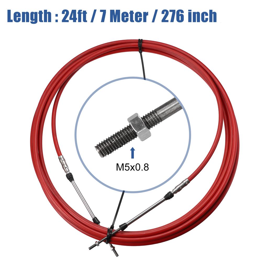 Motoforti 1/2pcs 10ft 13ft 16ft 20ft 24ft Marine Throttle Cable 3300/33C Throttle Shift Remote Control Cable 3M-6M for Yamaha 1