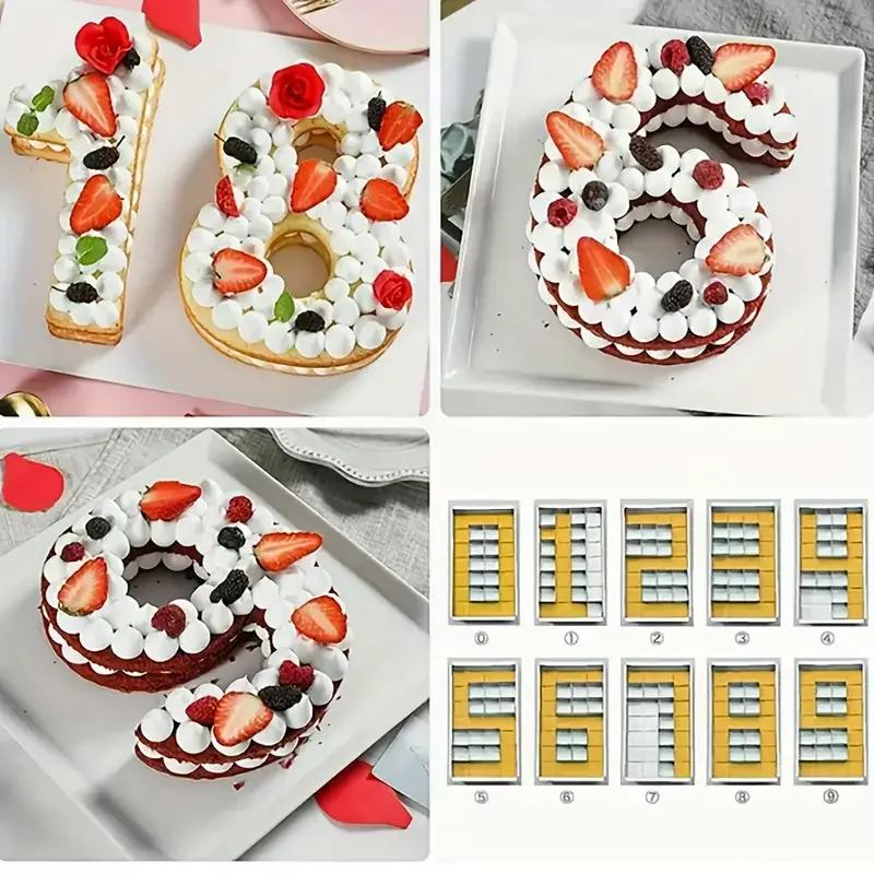 Форма для торта в виде цифры и буквы, нержавеющая сталь, формы для выпечки на день рождения и годовщину свадьбы, креативная форма