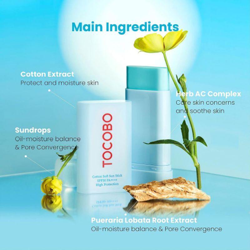TOCOBO Хлопковый мягкий солнцезащитный стик SPF50+ PA++++