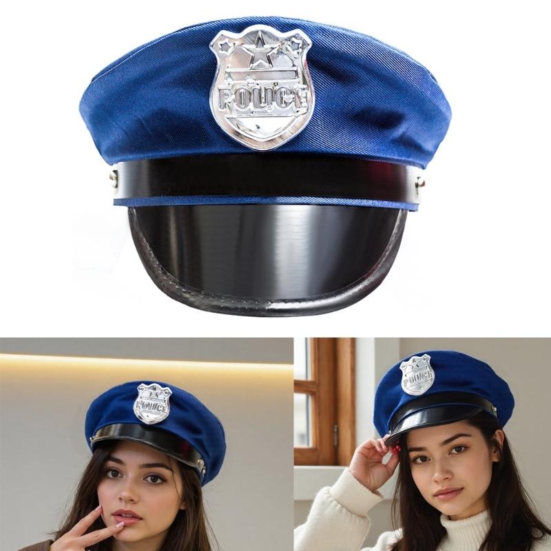 Профессиональные стили власти Фуражка офицера с плоским верхом для униформы и костюма для косплея Значок Фуражка морского офицера для косплея