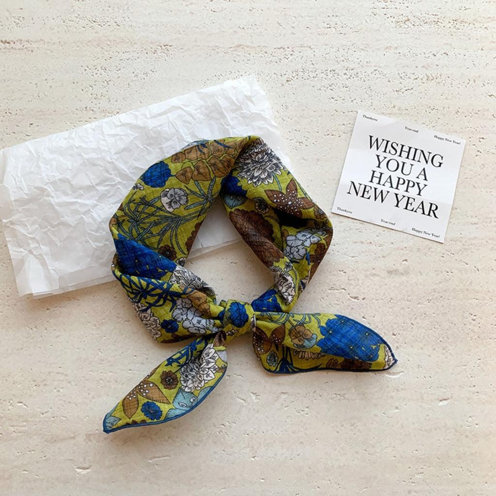 Весна/Лето Новый Женский Маленький Шарф Богемный Квадратный Шарф Головной Платок Европейский и Американский Универсальный Шарф с Цветочным Принтом