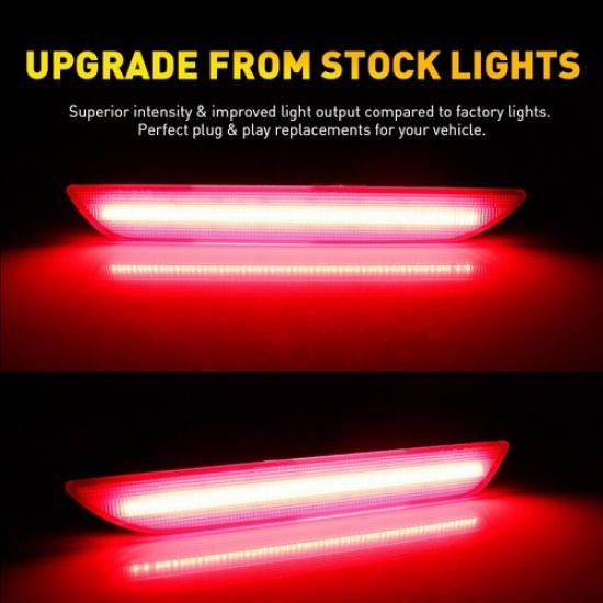 2PCS For Ford 2015- Mustang LED Rear Side Marker Light Bumper Reflector Lamp