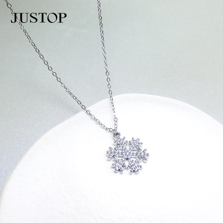 Новый ожерелье в виде снежинки на осень и зиму, нишевый дизайн, холодный и элегантный