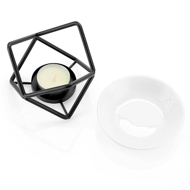 Ароматерапевтические диффузоры, горелки для восковых таблеток с керамической чашей, металлические подставки для чайных свечей для улучшения домашней эстетики