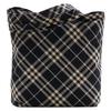 Burberry Логотип Нашивка Застежка-молния Клетчатый Дизайн Сумка-тоут Мужские Сумки-тоут Черный Белый 80977201