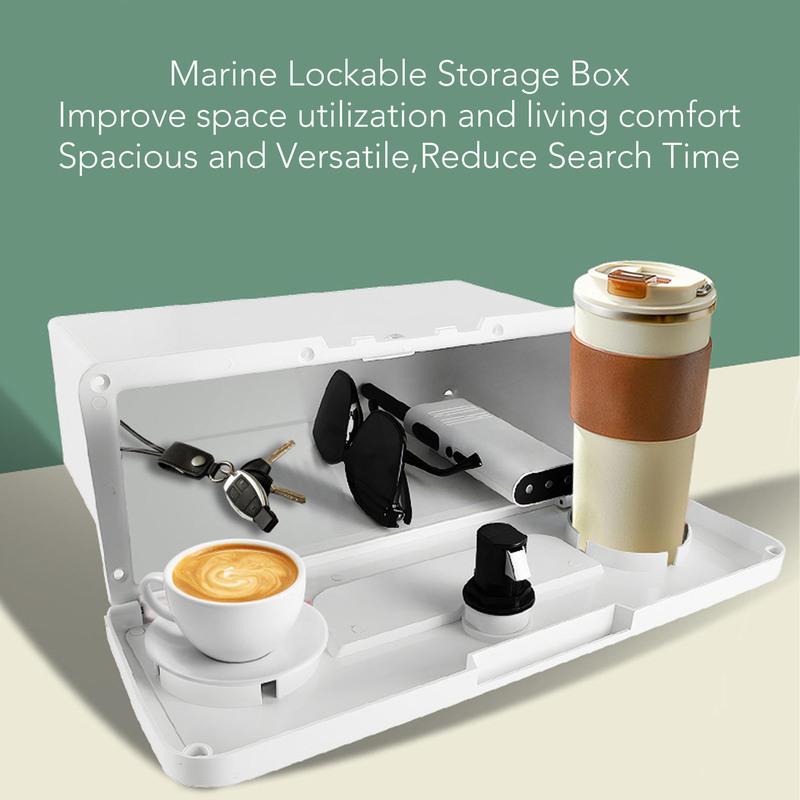 Boat Storage Box Multifunctional Cup Holder Design Rain Proof Sealing Yacht Dock Box with Button Lock Yacht Dock Box