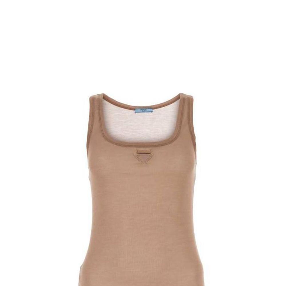 PRADA Logo-Detailed Sleeveless Top Women's 39581-14P3-F063L-S-OOO