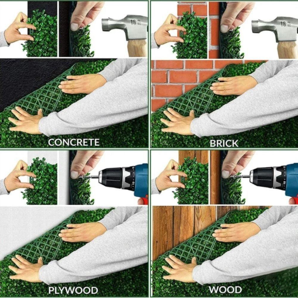 2Pcs UV Protection Artificial Plant Wall Panel DIY Artificial Grass Backdrop Wall  Living Room