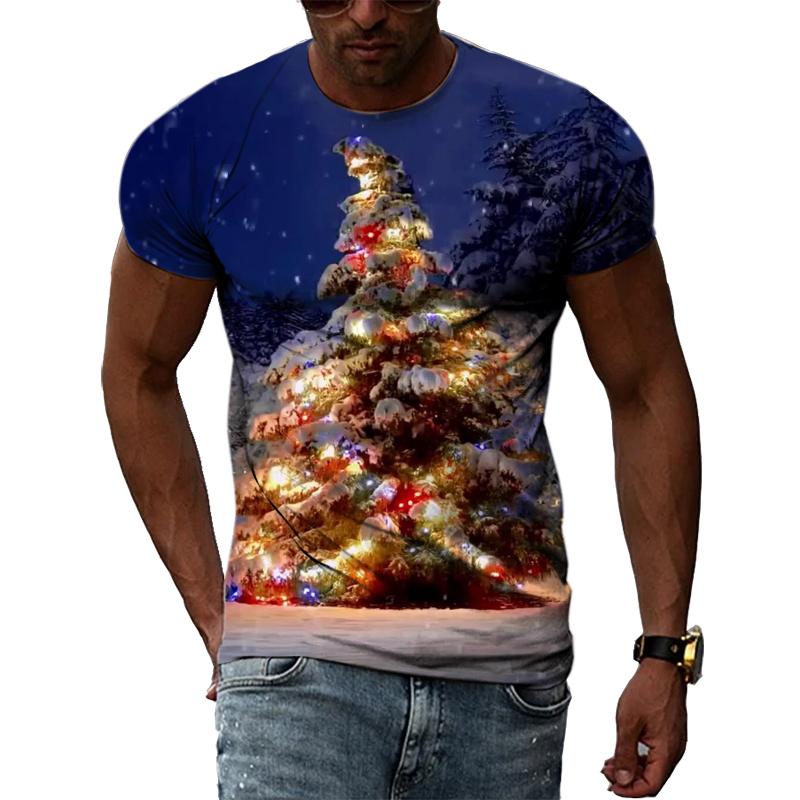 Christmas Atmosphere Original Pattern 3D Printed T-Shirt Christmas Eve New Year Clothing Comfortable Versatile High Quality Top