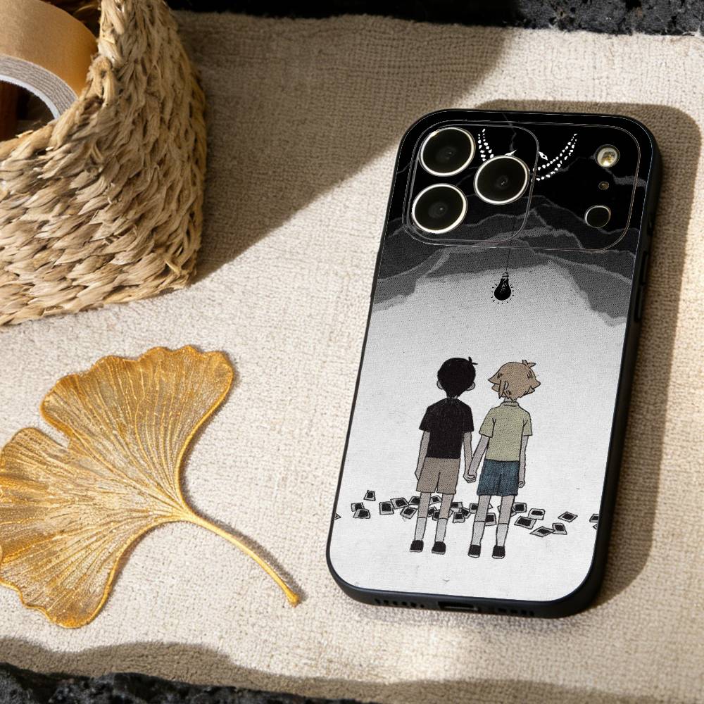 Классический чехол для телефона Omori для iPhone 17, 16, 15, 14, 13, 12, 11 X XR Plus, Других моделей Мягкий черный чехол