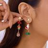 Colorful Rhinestone Christmas Tree Earrings: Unique, Luxurious, and Exaggerated Festive Style