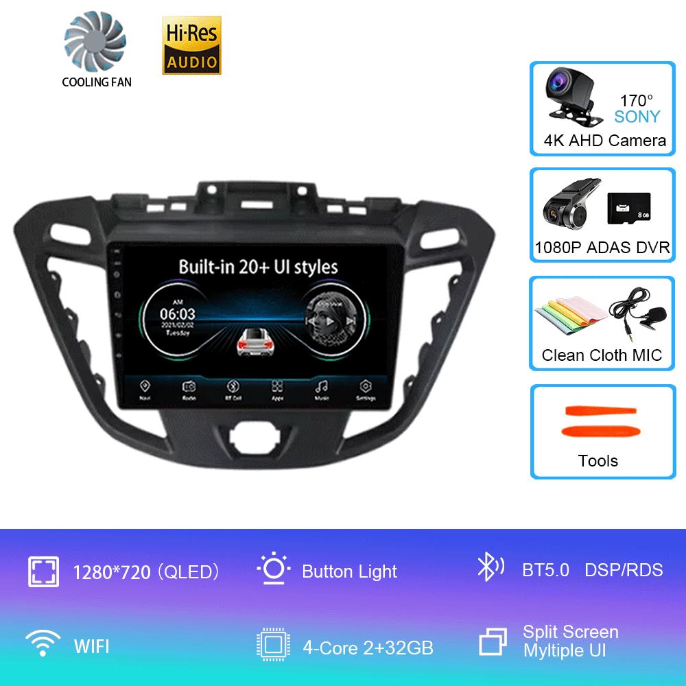 Android 14 для Ford Tourneo Custom 1 I Transit 2012 - 2021 Автомобильный радиоприемник Мультимедиа Видеоплеер Навигация стерео GPS Нет 2din 2 din