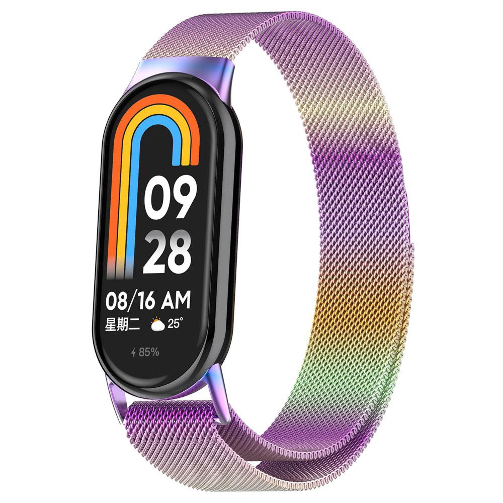 For Xiaomi Mi Band 8 NFC Milanese Loop Watchband Stainless Steel Belt Correa Miband8 Bracelet Mi Band 8 NFC Magnetic Replacement