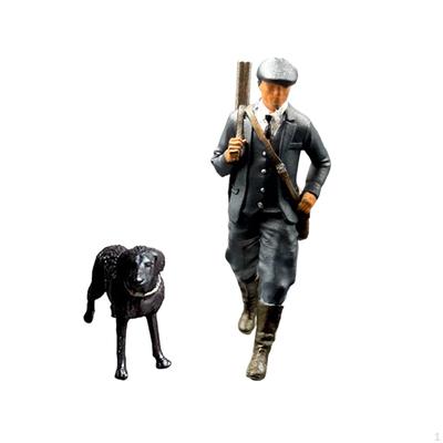 1/64 с моделью собаки Мини-архитектурная фигурка Смоляное украшение Фигурка Искателя для сказочного сада