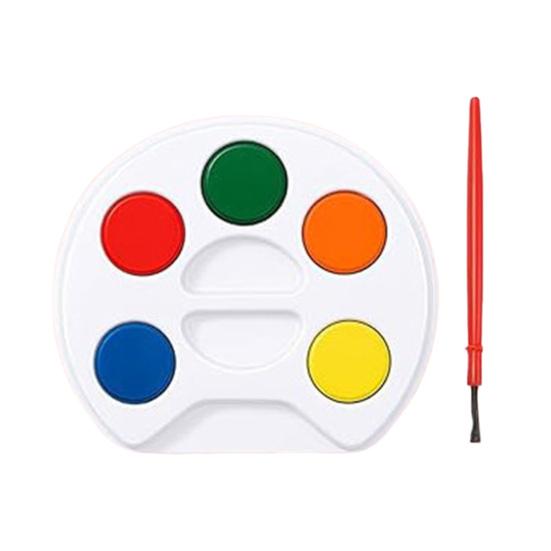 Watercolor Paint Set 5 Colors Paints Palette with Paintbrush Mini Paint Set Includes Paint Brush Shape Valentine's Day Cards Gift for Kids Party