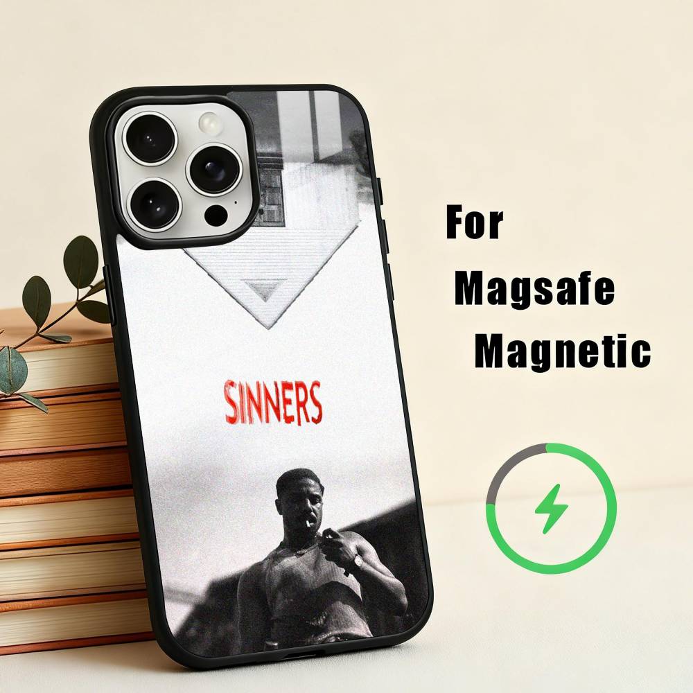 S-Sinners M-Movie-E W-Обои Чехол для Телефона Для iPhone 17,16,15,14,13,12,Plus,Pro,Max для Magsafe Магнитная Беспроводная Зарядка
