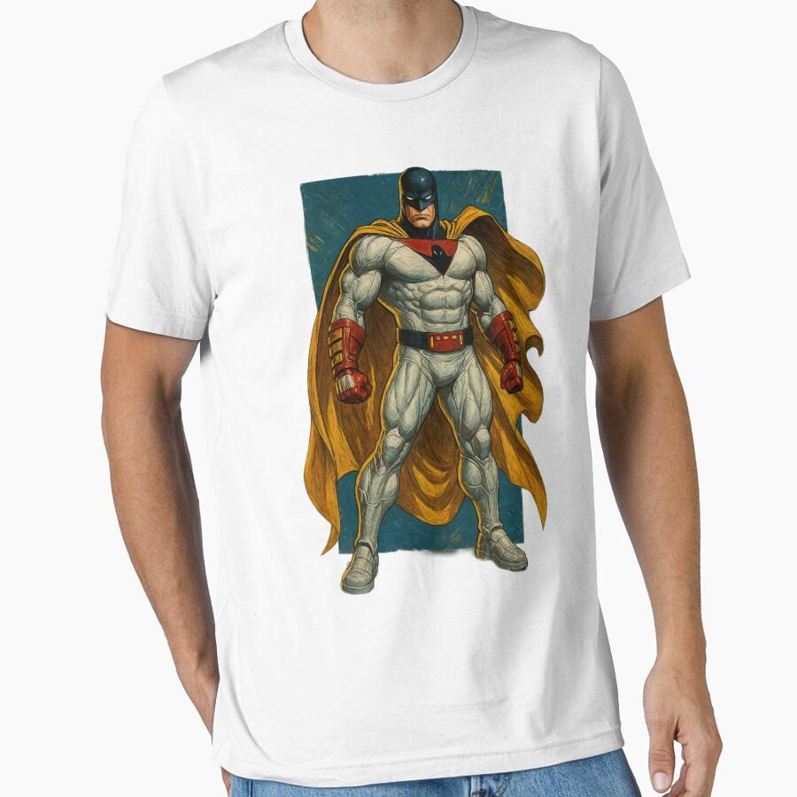 Space Ghost Retro Superhero Poster – Classic Cartoon Hero Illustration Essential T-Shirt