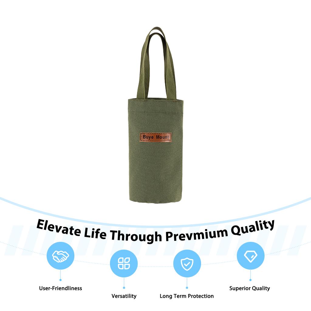 Canvas Cup Holder Bag Portable Tote For Thermos Flask Water Bottle Umbrella Universal Outdoor Accessory