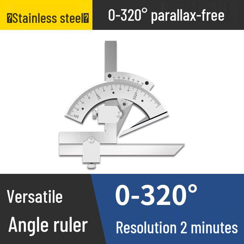 High-Precision Stainless Steel Vernier Protractor 360° Angle Measuring Tool