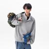 Heavyweight American Stand Collar Sweatshirt Men Women Loose Casual Pullover Top