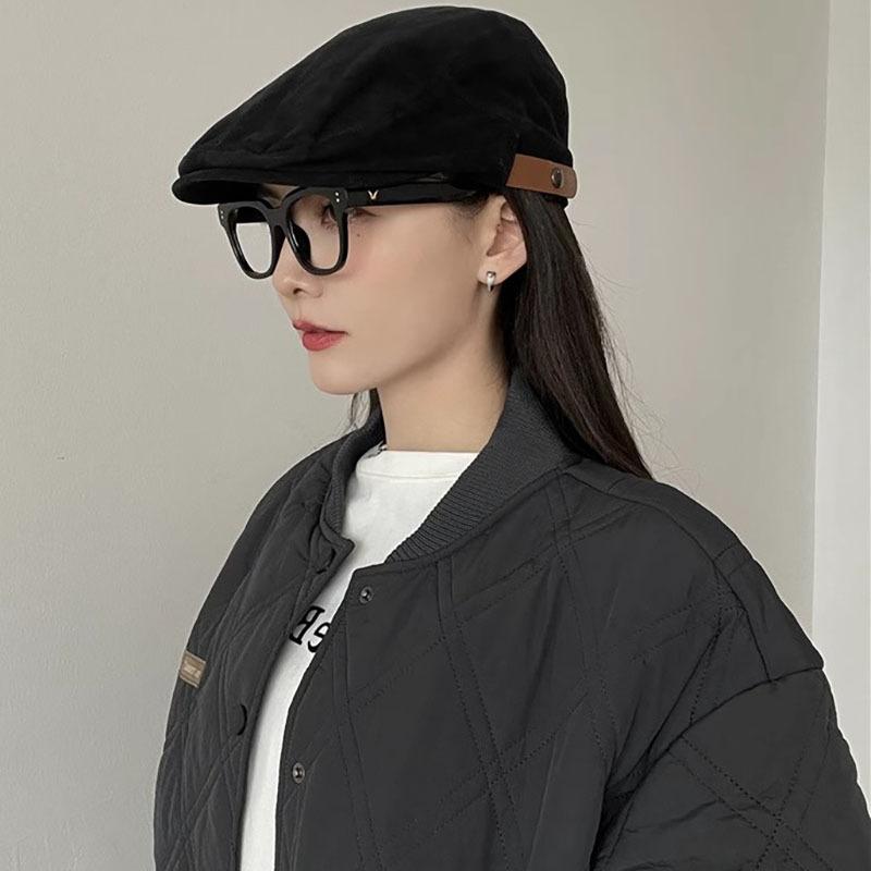 Korean Retro Anti-Forward Hat Women'S Casual Versatile Face Small Beret Artist Sunshade Cap