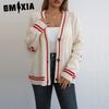 Вязаный кардиган женский осень и зима свободный ленивый стиль вышивка звезды вязаный свитер кардиган пальто женский