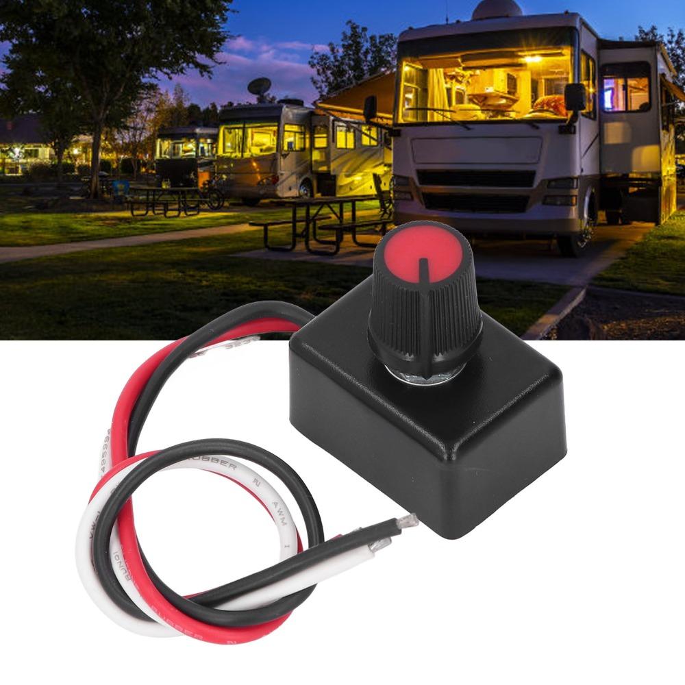 ABS Dimmer Knob Controller 12-24V DC PWM Dimmer Easy Light Controller Boat Interior